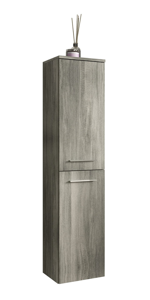 Rootz Wooden Wall Cabinet - Bathroom Cabinet - Smoke Silver - High-quality Wood - 30cm x 136cm x 31cm