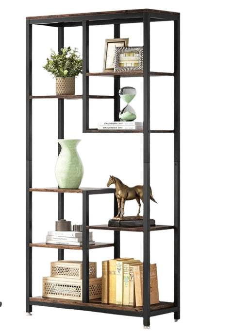 Rootz 8-Shelf Bookshelf - Storage Rack - Display Stand - Space Saving - 80cm L x 30cm W x 176cm H