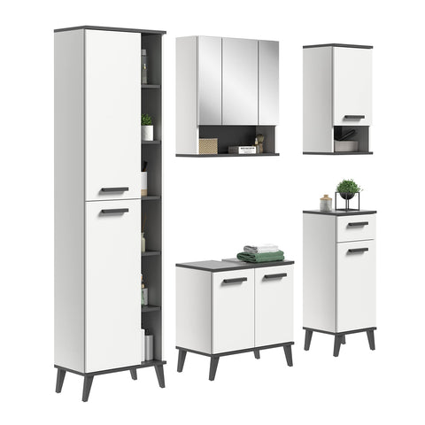 Rootz Bathroom Furniture Set - Vanity Set - Dresser Set - Wood Material - Space Saving Design - FSC Certified - 156cm x 78cm x 35cm