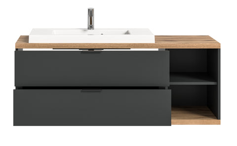 Rootz Washbasin Base Cabinet - Vanity Unit - Bathroom Storage - Elegant Design - 130x55x48 cm