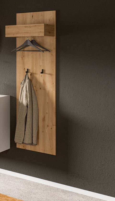 Rootz Artisan Brown Wardrobe Panel - Coat Rack - Hallway Organizer - Sustainably Made - 160cm x 50cm x 6cm