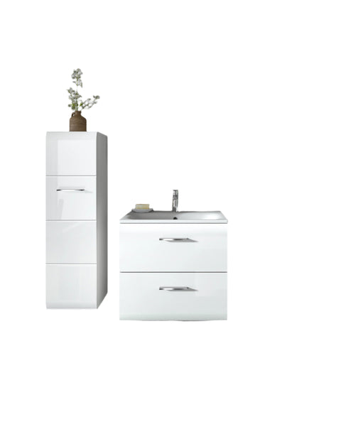 Rootz Bathroom Combination - Bathroom Set - Vanity Unit - Ample Storage - 105x185x46 cm