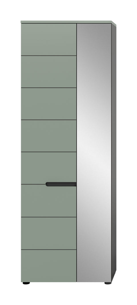 Rootz Wardrobe - Clothing Storage - Closet - Extendable Rail - Green Imitation - 190x65x37cm - Durable - Easy-Care Surfaces