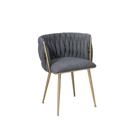 Rootz 2 Piece Set Upholstered Lounge Chairs - Armchairs - Linen Fabric Chairs - Sturdy Metal Frame - 54cm x 52cm x 73cm