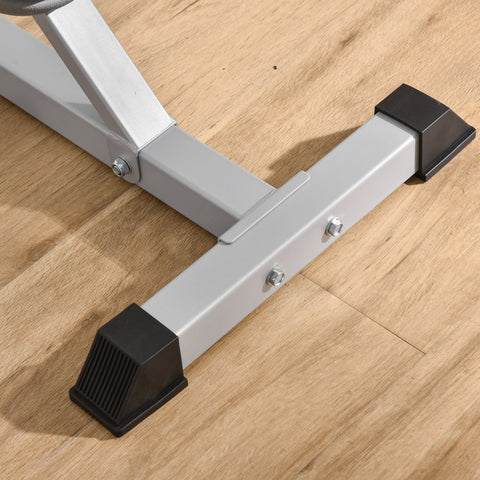 Rootz 2 Piece Set Dumbbell Stand - Barbell Rack - Weight Holder - Adjustable Height - Steel - 75.5cm x 136-176cm (Silver + Black)