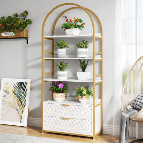 Rootz Bookshelf Storage Unit - Display Rack - Plant Stand - Anti-Scratch & Water-Resistant - 190cm H x 75cm W x 35cm D