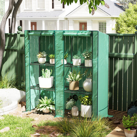 Rootz Mini-Greenhouse with Shelf - Portable Plant House - Tomato Shelter - UV-Resistant Cover - 144 x 48 x 152 cm