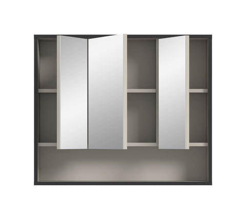 Rootz Mirror Cabinet - Vanity Cabinet - Bathroom Cabinet - Easy-Care Mirror Glass - 80x68x19 cm