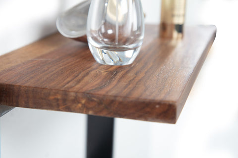 Rootz Modern Industrial Style Wall Shelf - Floating Shelf - Solid Wood - Metal Frame - Handmade - Three Storage Areas - 35cm x 70cm x 15cm