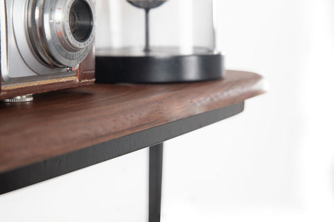 Rootz Modern Industrial Wall Shelf - Floating Shelf - Solid Wood - Metal Frame - Storage Space - Handmade - Unique - 50cm x 15cm x 13cm