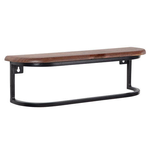 Rootz Modern Industrial Wall Shelf - Floating Shelf - Solid Wood - Metal Frame - Storage Space - Handmade - Unique - 50cm x 15cm x 13cm