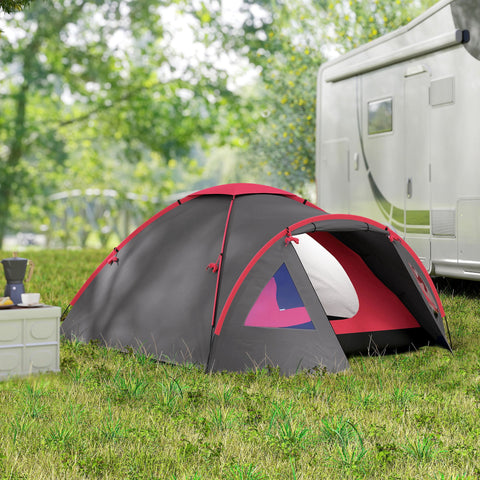 Rootz Camping Tent 3 Person - Lightweight Shelter - Waterproof Tent - UV 50+ Protection - Includes Canopy - 3.15m x 2.15m x 1.3m
