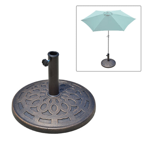 Rootz Umbrella Stand Parasol Base - Secure Parasol Holder - Stable Umbrella Stand - Stylish Outdoor Base - 48.5cm x 34cm - Resin and Steel