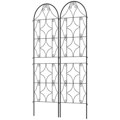 Rootz Climbing Plant Support - Garden Trellis - Metal Plant Grid - Enhances Privacy - 50 x 180 cm Black