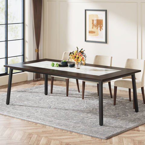 Rootz Spacious Dining Table - Modern Dining Table - Elegant Dining Table - Comfortably Seats 8-10 - 200 cm W x 100 cm D x 75 cm H