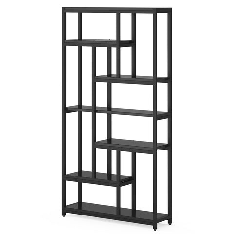 Rootz Industrial Bookshelf - Open Shelving - Display Rack - Enhances Home Ambiance - 100.00 cm L x 30.00 cm D x 200.00 cm H