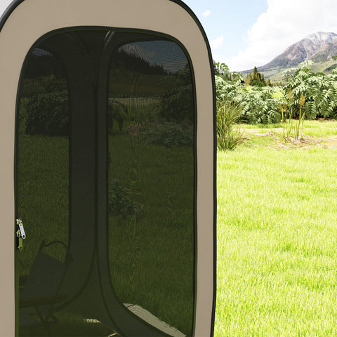 Rootz Pop-up Camping Tent - Portable Shelter - Outdoor Canopy - UPF50+ Protection - 340cm x 300cm x 220cm - Brown and Black