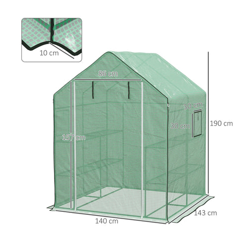 Rootz Garden Greenhouse - Plant Shelter - Veggie Nursery - UV Resistant PE Cover - 140 x 143 x 190 cm