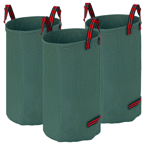 Rootz 3x120l Garden Sack Set - Waterproof Leaf Bags - UV Resistant Waste Bags - Durable & Foldable - Ø45 x 76h cm
