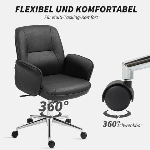 Rootz Office Chair - Ergonomic Desk Chair - Breathable Seating - Height Adjustable for Comfort - 67cm x 69cm x 92-102cm - Black