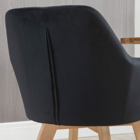 Rootz Dining Chair Set - Upholstered Chair - Velvet Fabric - Rubberwood Legs - Elegant Design - 54cm x 57cm x 80cm