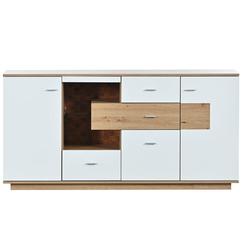 Rootz Modern Sideboard with LED Lighting - Storage Cabinet - Buffet Console - Elegant & Spacious - 160L x 40W x 77H cm