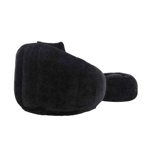 Rootz Round Bean Bag Chair - Rotating Seat - Pumpkin-Shaped Lounger - Maximum Comfort - 105x105x73cm - Chenille Upholstery