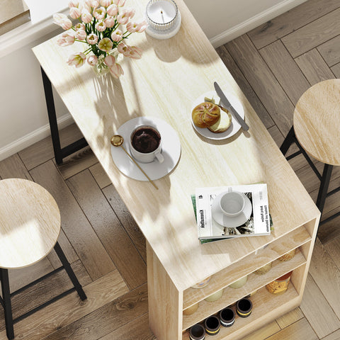 Rootz 3-Part Bar Table Set - Pub Table - High Top Table Set - Space-Saving - 91cm x 49cm x 91cm