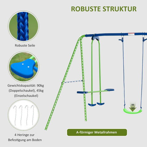Rootz Rocking Frame for Outdoor Play - Children's Scaffolding - Kid's Swing Set - Promotes Motor Development - 280L x 140B x 178H cm