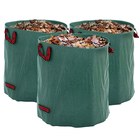 Rootz 3 Pack Garden Bag - Leaf Bag - Waste Sack - Waterproof UV Protection - Ø67 x 76h cm - 272L Capacity
