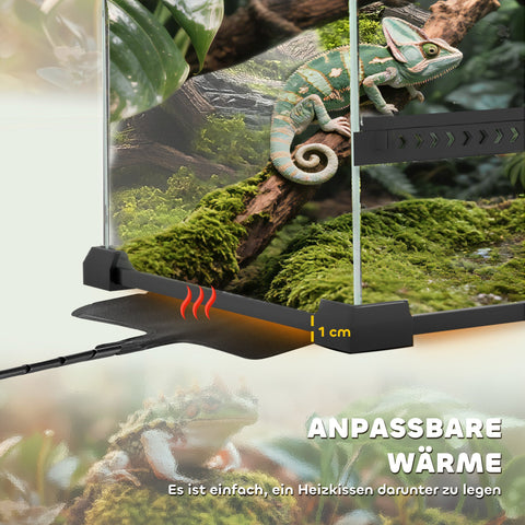 Rootz Glass Terrarium for Reptiles - Vivarium - Waterproof Vivarium - Increased Floor - 50cm x 30cm x 25cm