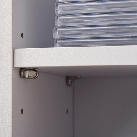 Rootz Set of 2 CD Stands - Media Shelves - Decorative Storage - Organize Up to 204 CDs - 21 x 22.5 x 88.5 cm - White Finish