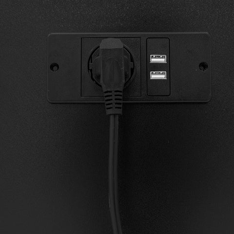 Rootz Bedside Table - Nightstand - Liftable Table - USB Charging - 74×40.2×71cm - Black+White