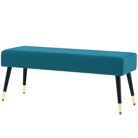 Rootz Padded Velvet Bench - Upholstered Seating - Elegant Bank - Optimal Comfort - 109.5cm x 39.5cm x 45.5cm