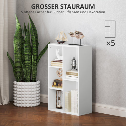 Rootz 2-Level Bookshelf - Storage Shelf - Exhibition Stand - Robust Chipboard - 50cm x 24cm x 80cm