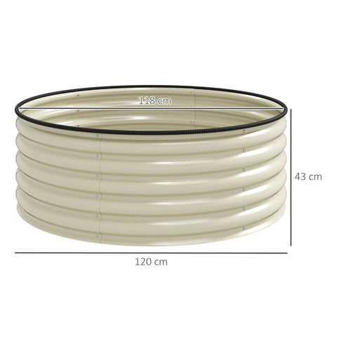 Rootz Raised Bed - Galvanized Planters - Planting Box - Promotes Root Growth - 120cm x 120cm x 43cm - White