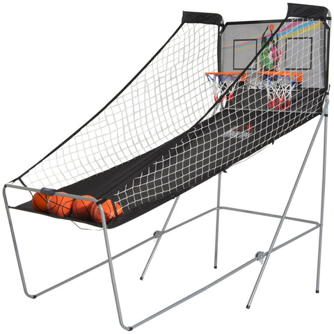 Rootz Foldable Basketball Hoop - Double Shootout - Arcade Game - Electronic Counter - Robust Steel Frame - 2.05m x 1.1m x 2.05m