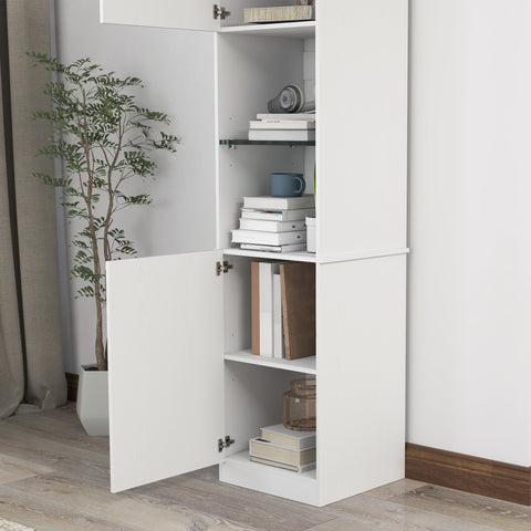 Rootz Bookcase Storage Shelf - Adjustable Units - Shelf Organizers - Modern Aesthetic - 40 x 38 x 160 cm White