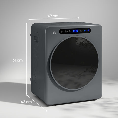 Rootz Tumble Dryer - Portable Dryer - Compact Laundry Solution - Touch Operation - 4kg Capacity - 6 Programs - 49cm x 43cm x 61cm - Grey