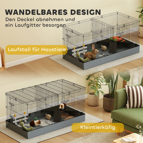 Rootz 2-in-1 Dwarf Hamster Cage - Small Animal Cage - Pet Enclosure - Waterproof Fabric - 121cm x 61cm x 61cm