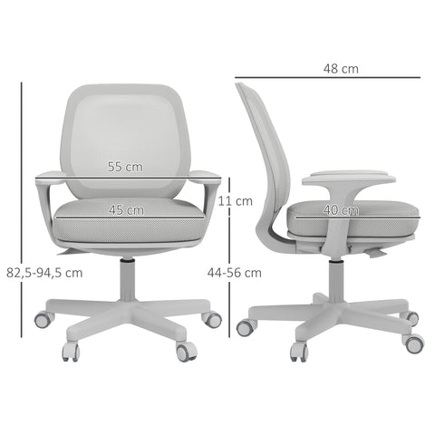 Rootz Ergonomic Office Chair - Desk Chair - Swivel Chair - Height Adjustable - 55cm x 48cm x 82.5-94.5cm