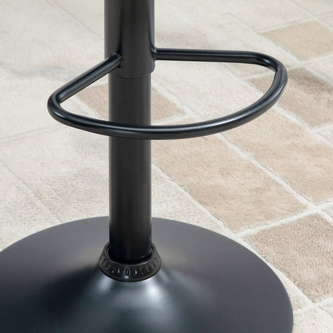 Rootz Faux Leather Bar Stools Set - Adjustable Height Stools - Rotating Seats - Steel Frame - Gray - 47cm x 51.5cm x 89-109cm