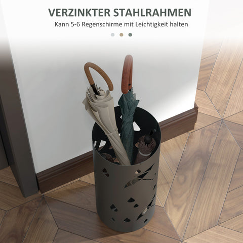 Rootz Umbrella Stand - Parasol Holder - Steel Column Stand - Removable Compartment - Ø17 x 41h cm - Rust-Free - Stylish and Durable Design