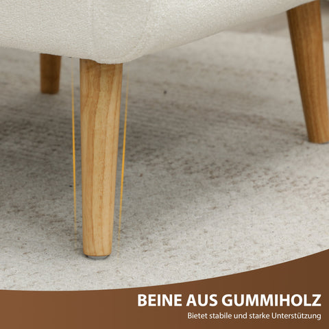 Rootz Wing Chair - Armchair - Upholstered Armchair - Maximum Comfort - 72x75x89cm - White