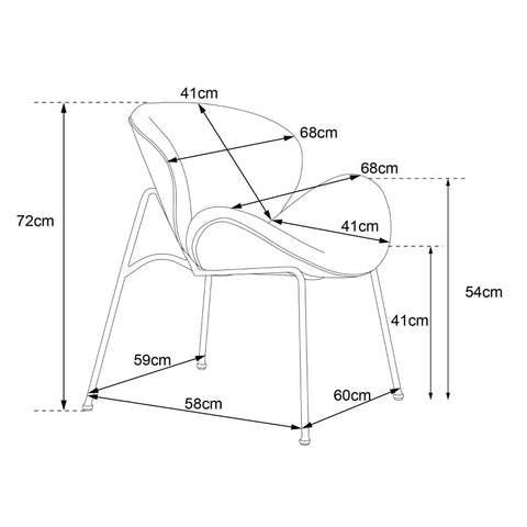 Rootz 2 Piece Velvet Dining Chair Set - Lounge Chairs - Velvet Seating - Luxurious Comfort - 68L x 58W x 72H cm