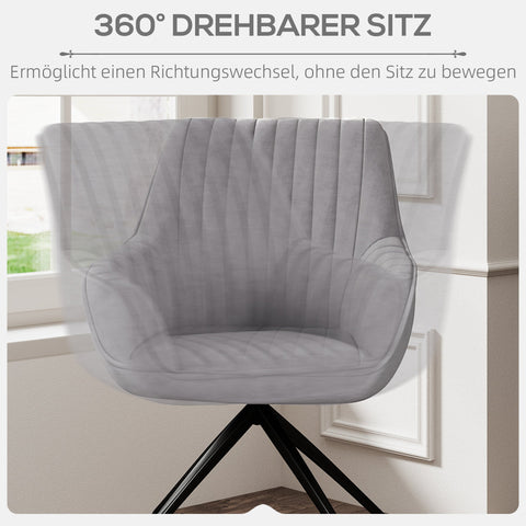 Rootz Swivel Arm Chair - Modern Accent Chair - Living Room Office Chair - 360° Rotation - 61cm x 62cm x 81cm