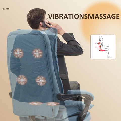 Rootz Massage Office Chair - Desk Chair - Ergonomic Swivel Chair - Massage Function - 70cm x 62cm x 120-130cm