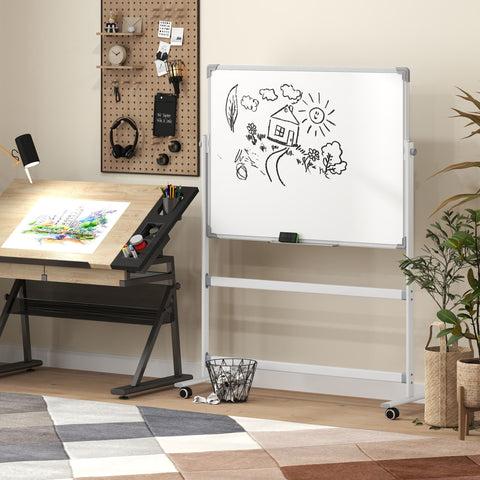 Rootz Mobile Magnetic Whiteboard - Rotatable Teaching Board - Writing Display - 360° Flexibility - 120 x 90 cm