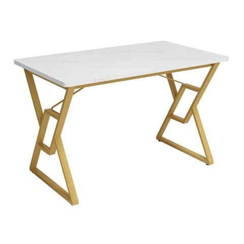 Rootz Modern Dining Table - Marbled Table Top - Stylish Dining Room Table - Easy Assembly - 119cm x 70cm x 75cm