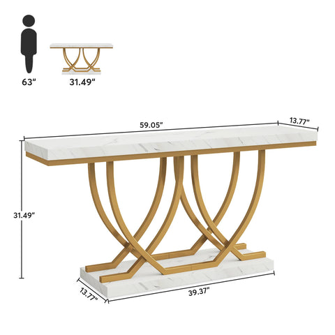 Rootz Hallway Table - Console Table - Sofa Table - Glamorous Design - 150 cm W x 35 cm D x 80 cm H